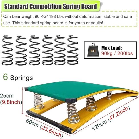 High Jump Spring Board 6 Springs Adult Vault Equipment for Home Gym Basement Heavy Duty Spring Boards No Deformation & Anti-Tear Load 200lbs Green Landing practice art project assisted springboard in Saudi Arabia