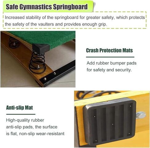 High Jump Spring Board 6 Springs Adult Vault Equipment for Home Gym Basement Heavy Duty Spring Boards No Deformation & Anti-Tear Load 200lbs Green Landing practice art project assisted springboard in Saudi Arabia