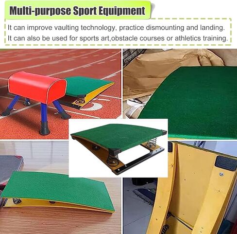 High Jump Spring Board 6 Springs Adult Vault Equipment for Home Gym Basement Heavy Duty Spring Boards No Deformation & Anti-Tear Load 200lbs Green Landing practice art project assisted springboard in Saudi Arabia