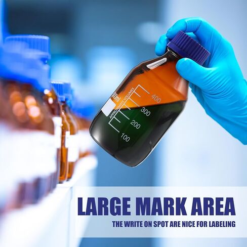 6 Pieces 500 ml Reagent Media Bottles Amber Glass Graduated Round Lab Reagent Media/storage Bottle with Blue Screw Cap in Saudi Arabia