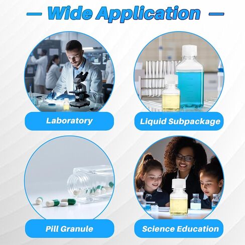 1000ml Square Media Bottle, PET Reagent Storage Bottles, Clear Graduated with Screw Cap for Lab Water, Reagents Liquids, Sterile, Pack of 12 in Saudi Arabia