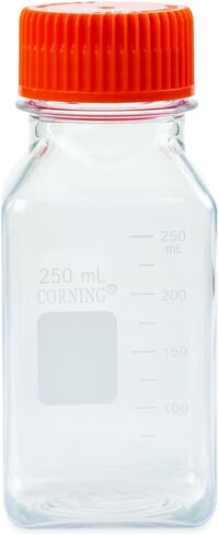 Corning 431531 مربع زجاجة فم واسعة للحيوانات الأليفة مع غطاء 45 مم ، غطاء برتقالي ، معقم ، ملفوف بشكل فردي ، سعة 250 مل (واحد) in Saudi Arabia
