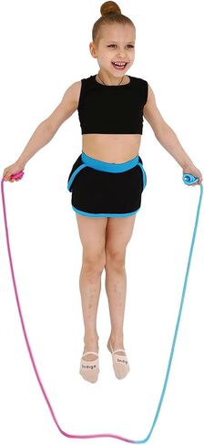 DRUNA Rhythmic Gymnastics Rope for Girls | 3 Meters Long, 165g | Bright Colors for Training & Competition (Light Blue-Pink) in Saudi Arabia