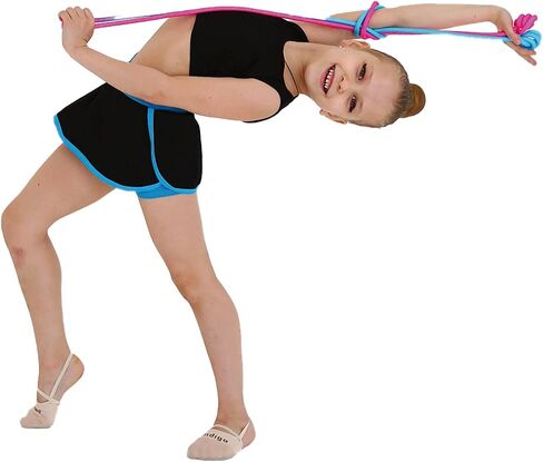 DRUNA Rhythmic Gymnastics Rope for Girls | 3 Meters Long, 165g | Bright Colors for Training & Competition (Light Blue-Pink) in Saudi Arabia