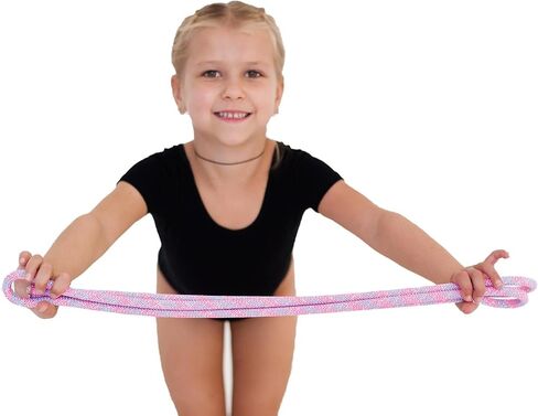 DRUNA Rhythmic Gymnastics Rope for Girls | 3 Meters Long, 165g | Bright Colors for Training & Competition (Light Blue-Pink) in Saudi Arabia
