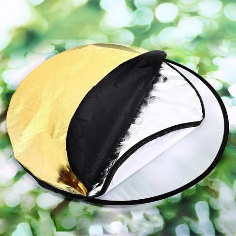 Photography Reflector 5 in 1 Light Reflectors for Photography Collapsible Photoshoot Props with Bag for Photo Studio Lighting, Translucent, Silver, Gold, White and Black (23 Inches) in Saudi Arabia