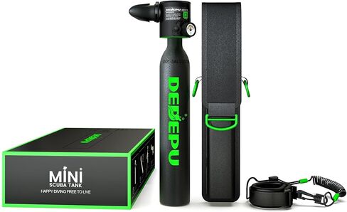 دبابة DeDepu Mini Scuba ، دبابة غوص 0.5 لتر للتنفس تحت الماء ، تصل إلى 10 دقائق دبابة غوص الرئة المحمولة مع 3000 رطل واحد من الضغط ، زجاجة المهر في حالات الطوارئ in Kuwait