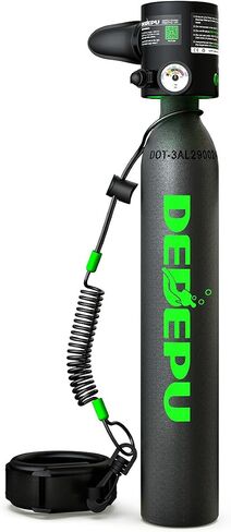 دبابة DeDepu Mini Scuba ، دبابة غوص 0.5 لتر للتنفس تحت الماء ، تصل إلى 10 دقائق دبابة غوص الرئة المحمولة مع 3000 رطل واحد من الضغط ، زجاجة المهر في حالات الطوارئ in Kuwait
