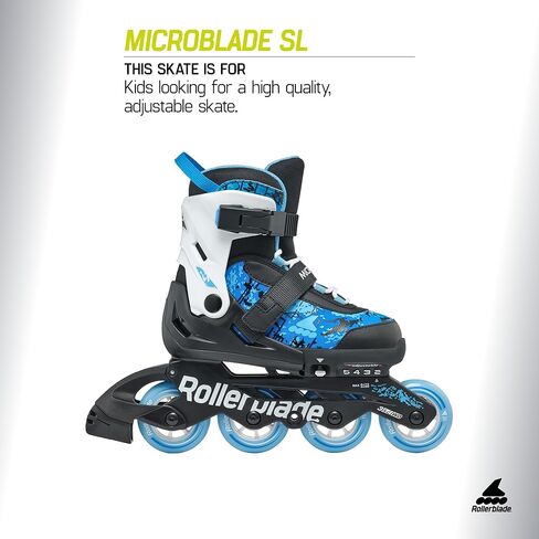RollerBlade Microblade SL Kids قابل للتعديل لياقة التزلج على الجليد ، صغار ، أداء الشباب الزلاجات المضمونة in Saudi Arabia