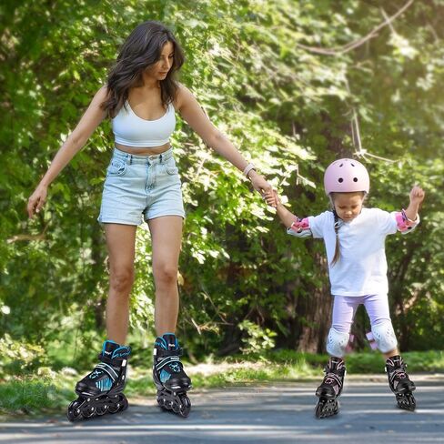 Adjustable Inline Skates for Kids and Adult, Full Light Up Wheels Roller Skates Blades for Boys Girls, Beginner Blades for Youth Adult Women and Men, Indoor Outdoor Use in Kuwait