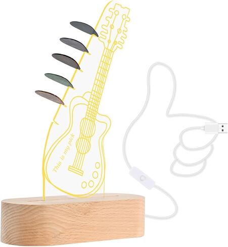 Light Up Guitar Pick Holder, Acrylic Electric Guitar Picks Holder for 6 Picks Storage and Display Rack, Cool Guitar Accessories Gift for Men Music Lovers Players Guitarist Musicians, Beginners in Saudi Arabia