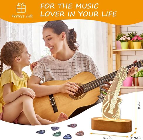 Light Up Guitar Pick Holder, Acrylic Electric Guitar Picks Holder for 6 Picks Storage and Display Rack, Cool Guitar Accessories Gift for Men Music Lovers Players Guitarist Musicians, Beginners in Saudi Arabia