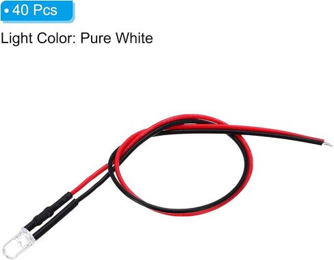 Patikil 5mm LED Diode Light ، 20 PCS 9-12V DC Pre Wired Mini LED Light in Kuwait