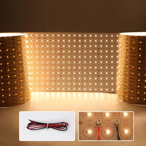 أوراق LED كبيرة المدرجة في UL للإضاءة الخلفية كونترتوب ، 78.7in × 9.45 بوصة مرنة 24V LED LED ورقة قابلة للضوء قابلة للخلاف-رقيقة IP20 غير مقاومة للاتحاد مع حزمة الملحقات (3000K ، 6.56 قدم IP20) in Saudi Arabia