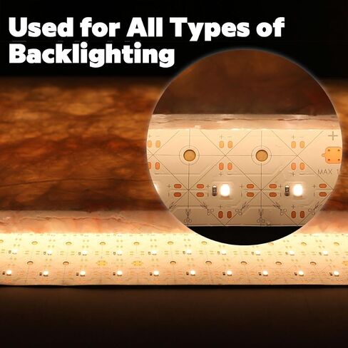 أوراق LED كبيرة المدرجة في UL للإضاءة الخلفية كونترتوب ، 78.7in × 9.45 بوصة مرنة 24V LED LED ورقة قابلة للضوء قابلة للخلاف-رقيقة IP20 غير مقاومة للاتحاد مع حزمة الملحقات (3000K ، 6.56 قدم IP20) in Saudi Arabia