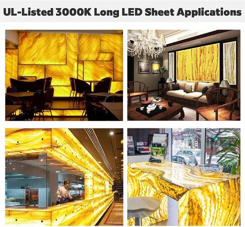 أوراق LED كبيرة المدرجة في UL للإضاءة الخلفية كونترتوب ، 78.7in × 9.45 بوصة مرنة 24V LED LED ورقة قابلة للضوء قابلة للخلاف-رقيقة IP20 غير مقاومة للاتحاد مع حزمة الملحقات (3000K ، 6.56 قدم IP20) in Saudi Arabia