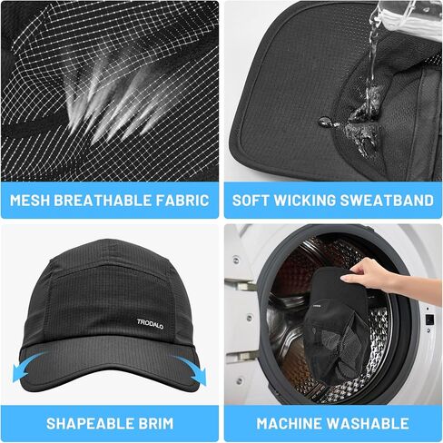 قبعة بيسبول خفيفة الوزن للنساء الرجال ، تجفيف سريع القبعات UPF50+ قبعات التنس قابلة للطي قبعة رياضية للهواء في الهواء الطلق in Kuwait