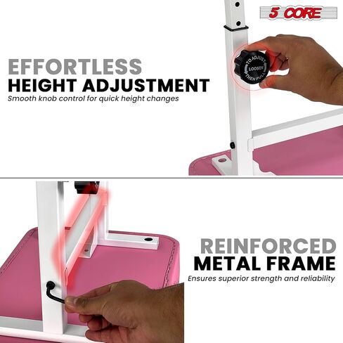 5 CORE BECKALD BENCH PIANO PIANO T النمط الأسود سميك سميك وسادة مقعد ارتفاع قابل للتعديل من 17 إلى 22 بوصة | كرسي لوحة المفاتيح (PU Leather) - KBB H -ADJ BLK in Kuwait