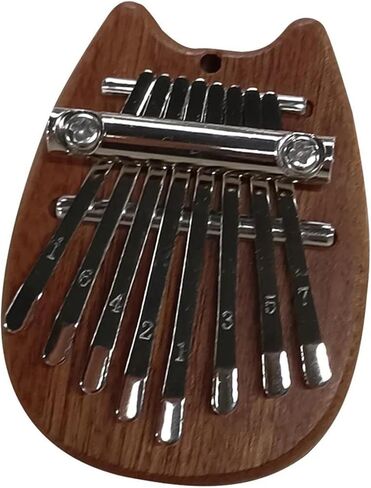 Kalimba For Beginners 8 Keys Mini Kalimba Wooden Finger Thumb Piano With Lanyard Musical Instrument Piano(Style 1) in Saudi Arabia
