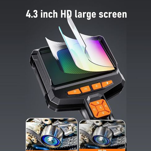 كاميرا yunir منظار المنظار مع شاشة 4.3 بوصة ، 1080p HD Borescope Camera مع 8 مصابيح LED ، IP67 16.5ft كاميرا الأفعى شبه in Kuwait
