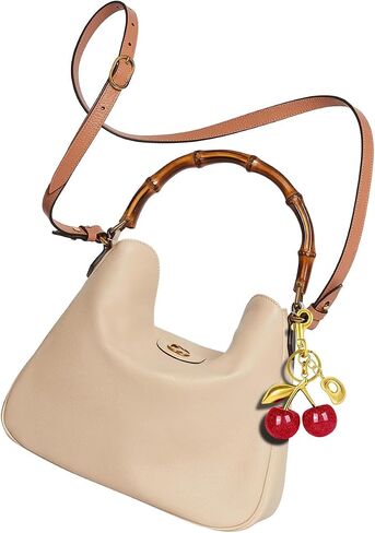 Cherry Purse Charm Bag Charms - Cute Keychain For Women Tote Handbags Accessories Gold Bubble Initial Key chains Set in Saudi Arabia