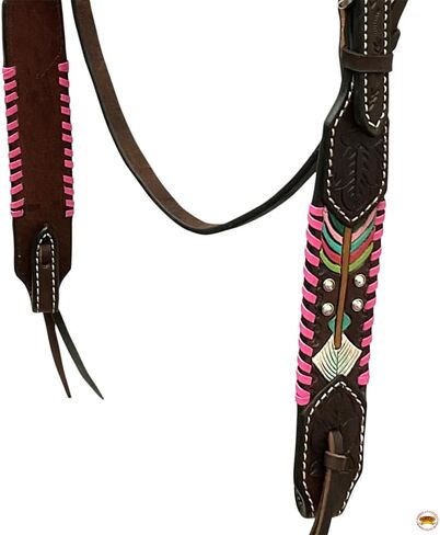 HILASON Western Horse Headstall American Leather Dark Brown | Breast Collar Tack Set for Horses in Kuwait