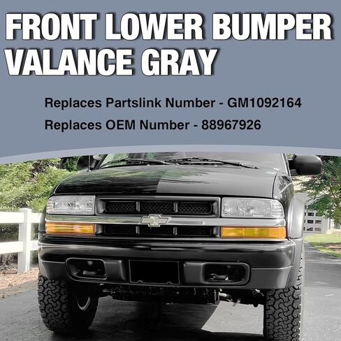 CarPartsDepot Front Lower Bumper Valance Black Compatible With 1998-2005 Chevy S10 / Blazer Except LS Model w/o Fog Lamp Holes in Saudi Arabia