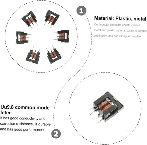10pcs Common Mode Inductor Filter UU9 7x8mm 10mH Choker for Electrical Noise Suppression Suitable for Automotive and Electrical Applications in Saudi Arabia