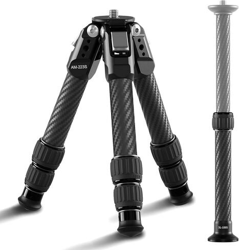 SIRUI AM-223S+G0 Carbon Fiber Desktop Tripod – Ultra-Light 1.7lbs, Max Height 16.7", 360° Panoramic Ball Head, Heavy-Duty Support to 33.07lb for DSLR & Mirrorless Cameras in Saudi Arabia