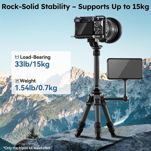 SIRUI AM-223S+G0 Carbon Fiber Desktop Tripod – Ultra-Light 1.7lbs, Max Height 16.7", 360° Panoramic Ball Head, Heavy-Duty Support to 33.07lb for DSLR & Mirrorless Cameras in Saudi Arabia