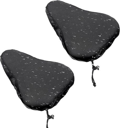 2 Pcs Bike Seat Cover Waterproof Bike Seat New Bicycle Seats Cushion Waterproof UV Protection Bike-Seats Sun & Dust Protector Bicycle Seats Rain Cover with Drawstring for Men & Women in Kuwait