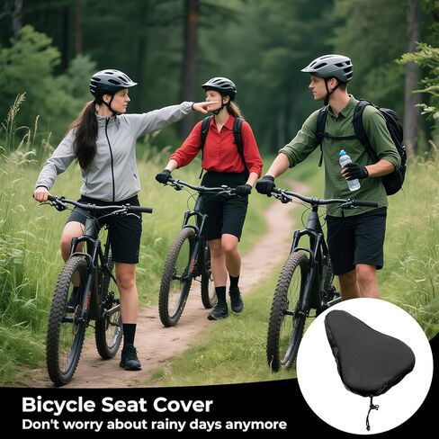 2 Pcs Bike Seat Cover Waterproof Bike Seat New Bicycle Seats Cushion Waterproof UV Protection Bike-Seats Sun & Dust Protector Bicycle Seats Rain Cover with Drawstring for Men & Women in Kuwait