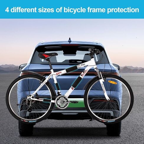 Bike Frame Protection Kit - 4-Piece, Universal Bicycle Frame Protection,Made of Neoprene, Can be Used on Bicycle Carrier Protection, E-Bike Accessories, Bicycle Accessories in Kuwait