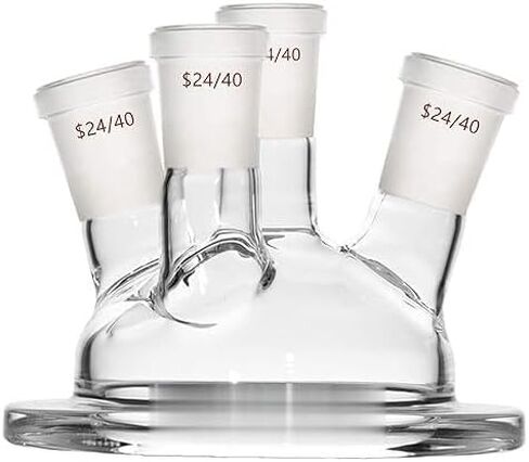 24/40 Ground Joint Glass Reactor Cover,150mm Flange OD Glass Reactor Lid for Lab Reaction Vessel, Distillation & Reflux, Durable Borosilicate 3.3 (Four Necks) in Saudi Arabia