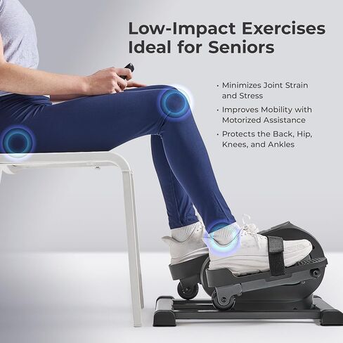 Sunny Health & Fitness Smart Mini Elliptical Trainer, Indoor Under-Desk Pedal Exerciser for Mobility & Cardio Workout, Free SunnyFit App Connection, Optional Motorized w/Remote Control in Kuwait