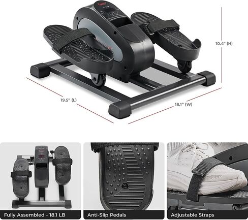 Sunny Health & Fitness Smart Mini Elliptical Trainer, Indoor Under-Desk Pedal Exerciser for Mobility & Cardio Workout, Free SunnyFit App Connection, Optional Motorized w/Remote Control in Kuwait