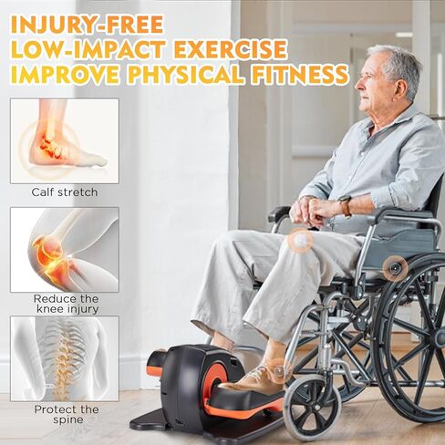 Under Desk Elliptical Machine, Electric Ellipse Leg Exerciser As Seen On TV with 12 Speed for Seniors,Portable Foot Leg Exerciser, Mini Seated Pedal Exerciser for Home Office in Kuwait