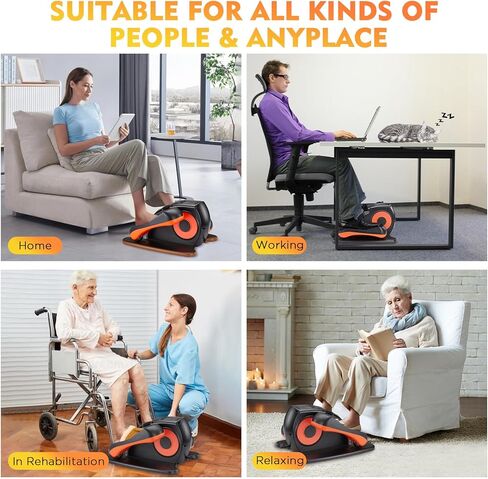 Under Desk Elliptical Machine, Electric Ellipse Leg Exerciser As Seen On TV with 12 Speed for Seniors,Portable Foot Leg Exerciser, Mini Seated Pedal Exerciser for Home Office in Kuwait