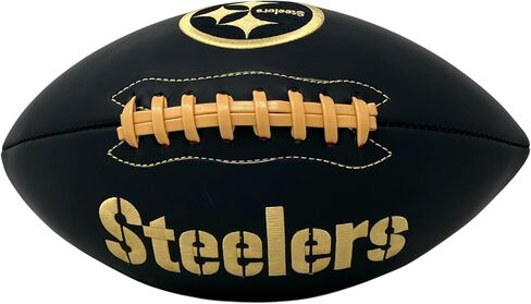 سلسلة Rawlings الرسمية NFL Black Matte Series Pittsburgh Steelers Football ، الحجم الكامل ، ألوان الفريق in Saudi Arabia