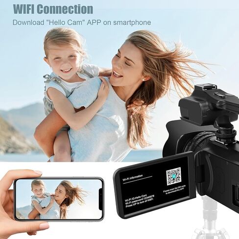 6K Camcorder 64MP IR Night Vision Vlogging Camera with 64GB SD Card, External Mic in Saudi Arabia