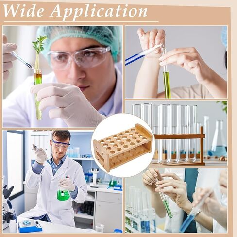 UNICRAFTALE Wooden Test Tube Rack 24-Holes Bamboo Multi-Use Cylinder Tube Display Racks 24.9x12.7x11.5cm Rectangle Lab Supplies Tube Holder Hole 5mm for Tests Tubes Chemistry Laboratory 9.8"x5"x4.52" in Saudi Arabia