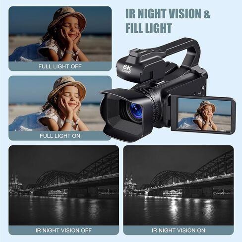 OPRKOEE 6K Video Camera HD 64MP IR Night Vision YouTube 18X Digital Zoom in Saudi Arabia