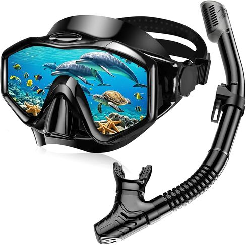Snorkel مجموعة من البالغين ، حزم الغطس البانورامية المضادة للطفر مع نظارات الغوص الجافة والسباحة للغوص والسباحة والغط in Saudi Arabia