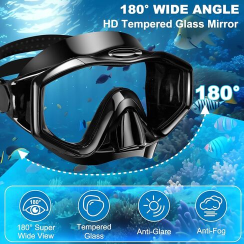 Snorkel مجموعة من البالغين ، حزم الغطس البانورامية المضادة للطفر مع نظارات الغوص الجافة والسباحة للغوص والسباحة والغط in Saudi Arabia