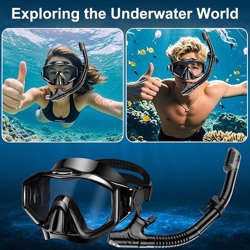 Snorkel مجموعة من البالغين ، حزم الغطس البانورامية المضادة للطفر مع نظارات الغوص الجافة والسباحة للغوص والسباحة والغط in Saudi Arabia