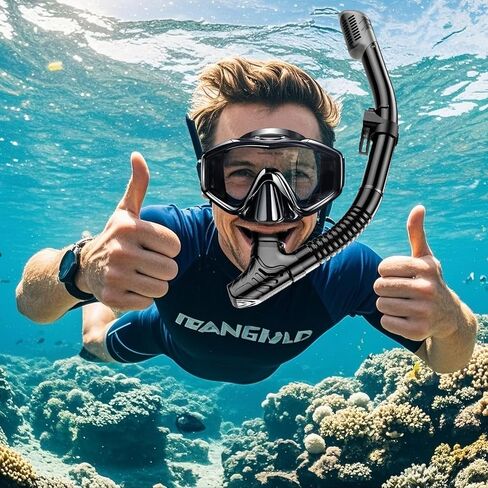 Snorkel مجموعة من البالغين ، حزم الغطس البانورامية المضادة للطفر مع نظارات الغوص الجافة والسباحة للغوص والسباحة والغط in Saudi Arabia