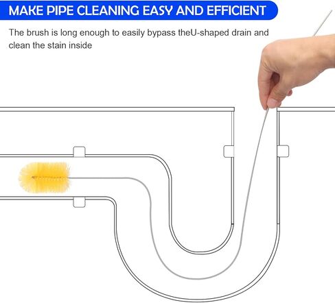 6pcs فرشاة تصريف مرنة 78 بوصة تنظيف الأنبوب الفرشاة 63 بوصة تصريف فرشاة 59 بوصة فرشاة خرطوم و 3 أجزاء 9 بوصة فرشاة منظف القش للقش المطبخ بالوعة والأنبوب الصرف (الأزرق) in Kuwait