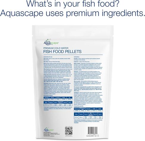 Aquascape 81004 Premium Cold Water Fish Food Pellets for Large Pond Fish, Large Pellet, 44 Pounds in Saudi Arabia