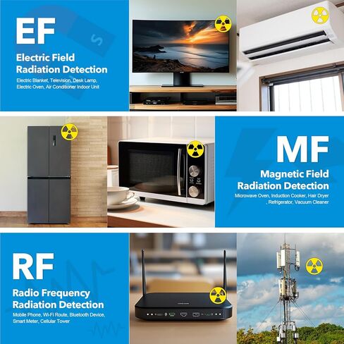 كاشف إشعاع عداد الكشف عن EMF لـ Home Digital EMF Reader لإشعاع التردد الراديوي 5-في 1 EMF Meter لمختبر EMF للإشعاع الكهرومغناطيسي لمعدات صيد أشباح الهاتف الخليوي in Kuwait