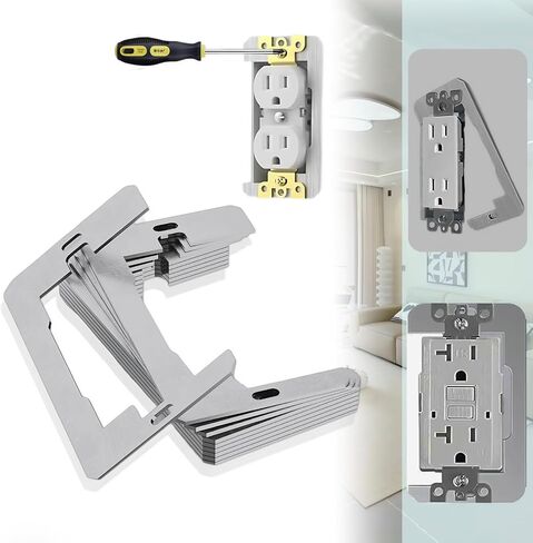 5 Pcs Wall Plate Spacer, Electric Outlet Spacers for Electrical Box, Outlet Shims, Metal Receptacle Spacers, Socket Wallboard Gasket Shims Leveler for Fixing Walls Electrical Outlet Electrical Boxes in Saudi Arabia